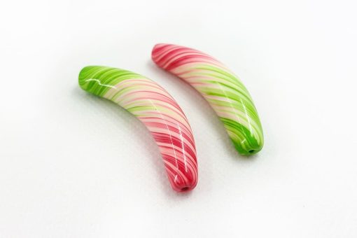 Long Curved Spring Beads by Millefiori Technique #7058