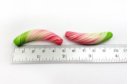 Long Curved Spring Beads by Millefiori Technique #7060