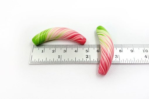 Long Curved Spring Beads by Millefiori Technique #7061