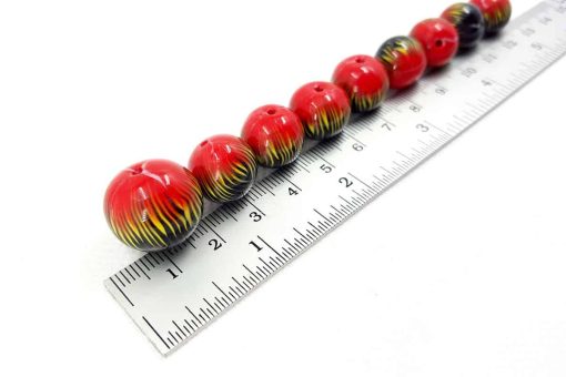 Round Beads «The Lava» by Millefiori Technique #7072