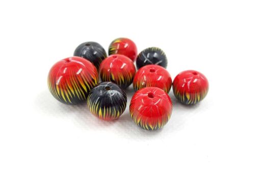 Round Beads «The Lava» by Millefiori Technique #7074