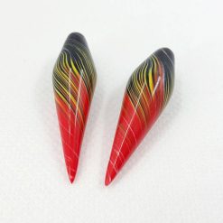 2 Beads «Vulcano» by Millefiori Technique #7077