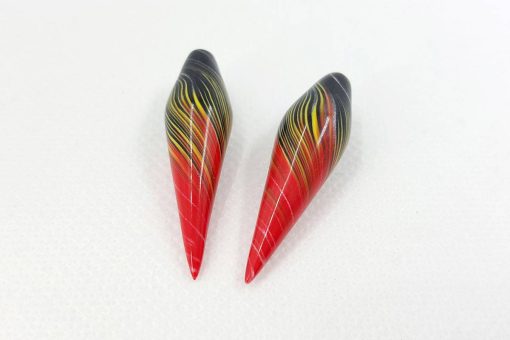 2 Beads «Vulcano» by Millefiori Technique #7077