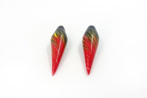 2 Beads «Vulcano» by Millefiori Technique #7078