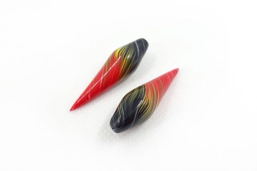 2 Beads «Vulcano» by Millefiori Technique #7079