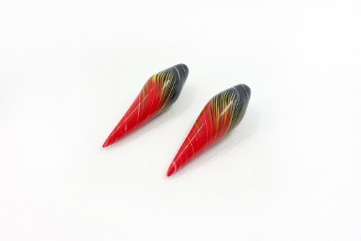 2 Beads «Vulcano» by Millefiori Technique #7082