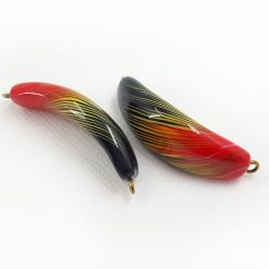 Long Flat Beads «Lava» by Millefiori Technique #7104