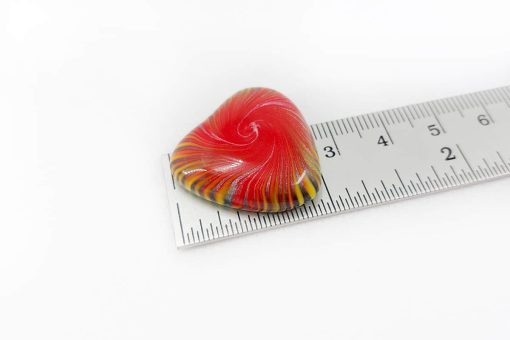 Cabochon Heart Bead, Millefiori Technique #7132