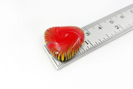 Cabochon Heart Bead, Millefiori Technique #7133