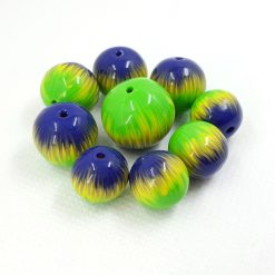 9 Round Beads by Millefiori Technique, Polymer Clay #7139