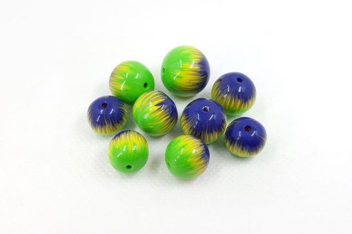 9 Round Beads by Millefiori Technique, Polymer Clay #7141