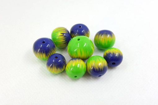 9 Round Beads by Millefiori Technique, Polymer Clay #7143