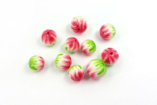 10 Round Beads by Millefiori Technique #7155