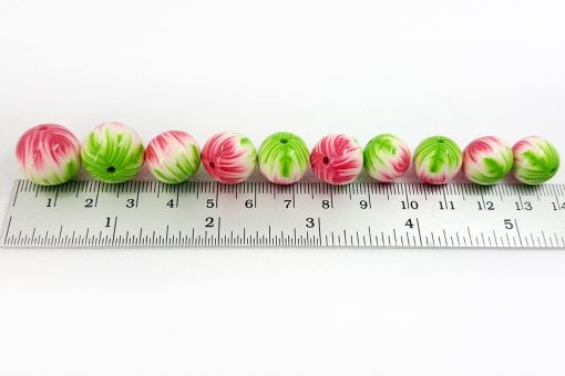 10 Round Beads by Millefiori Technique #7161