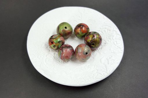 6 pcs Handmade Polymer Clay Beads #7170