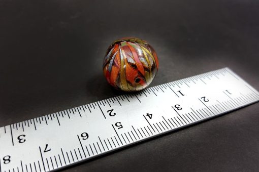 Rounded Bead by Mokume Gane Technique, Polymer Clay #7203