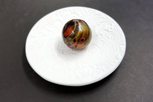 Rounded Bead by Mokume Gane Technique, Polymer Clay #7206