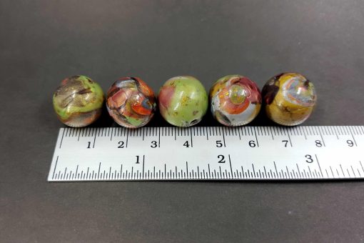 5 Jade Beads - Brown, Bronze, Green (Polymer Clay) #7662