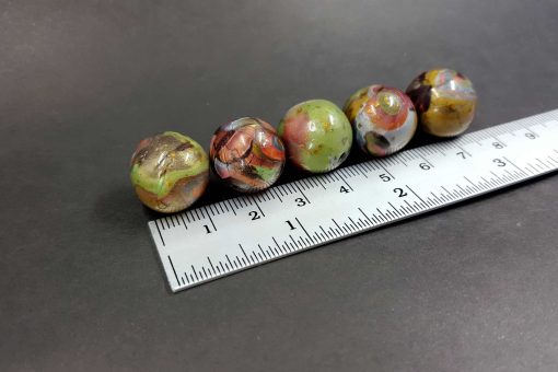 5 Jade Beads - Brown, Bronze, Green (Polymer Clay) #7663