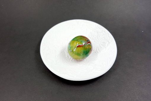 Shining Jade Bead (Polymer Clay) - Green Brown Colors #7648
