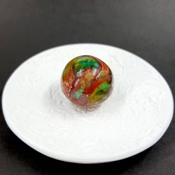 Shining Jade Bead (Polymer Clay) - Green Brown Colors #7650