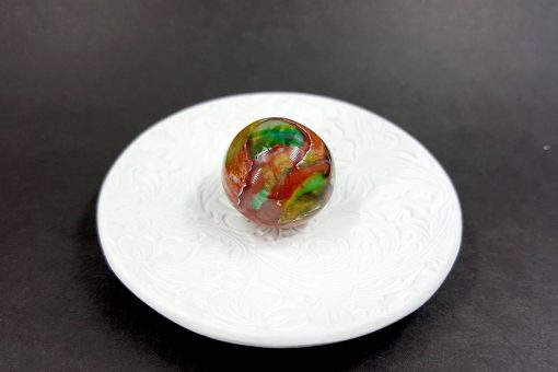 Shining Jade Bead (Polymer Clay) - Green Brown Colors #7650