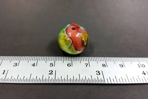 Shining Jade Bead (Polymer Clay) - Green Brown Colors #7651