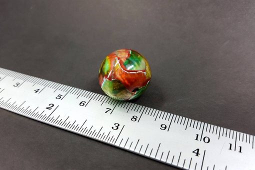Shining Jade Bead (Polymer Clay) - Green Brown Colors #7653