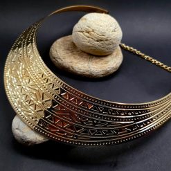 Metal golden textured necklace shape tool for baking #13951