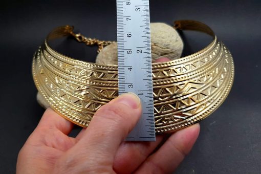 Metal golden textured necklace shape tool for baking #13968