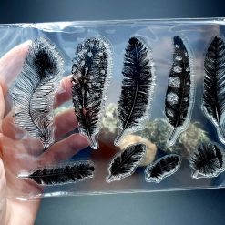 Clear Silicone Stamp "Large Feathers"
