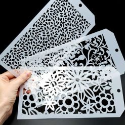 Set of 3 Flowers and Leafs (12x24cm) #17068