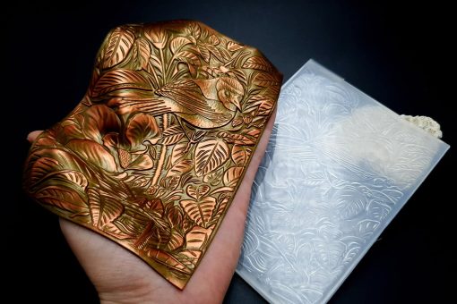 Tooled Leather Bird in the Forest #20742