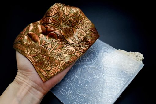 Tooled Leather Bird in the Forest #20747