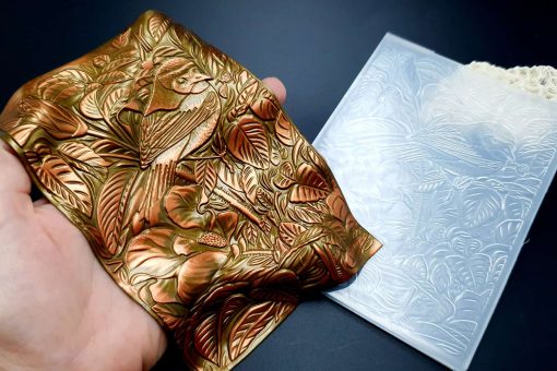 Tooled Leather Bird in the Forest #20760