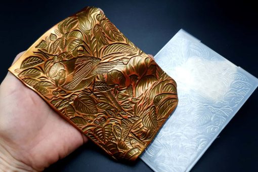 Tooled Leather Bird in the Forest #20769