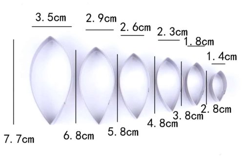 6-pcs Stainless steel dahlia flower petals cutters #22043