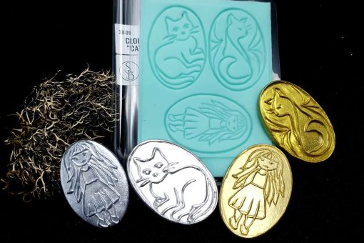 Cloisonne Enamel - Cats and a Girl #21815