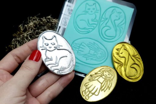 Cloisonne Enamel - Cats and a Girl #21819