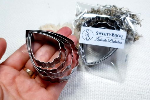 Peony Petal - 4 cutters for polymer clay #22379