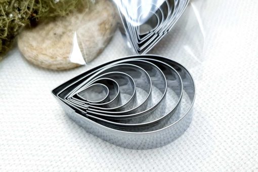Set of 7 cutters for polymer clay "Tear Drop" #22821