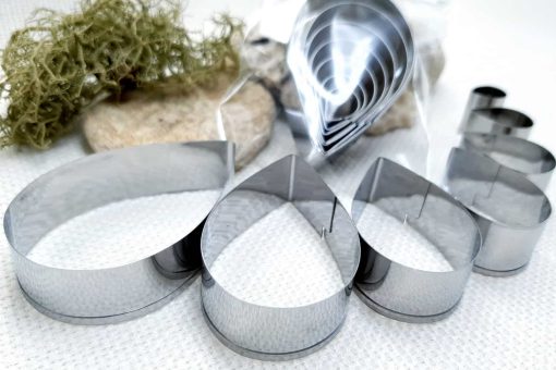 Set of 7 cutters for polymer clay "Tear Drop" #22829