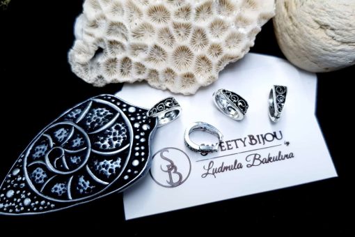 Silver Baroque Style Pendant Pinch Bail - 14x10mm #22942