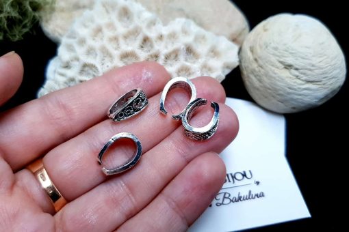 Silver Baroque Style Pendant Pinch Bail - 14x10mm #22955