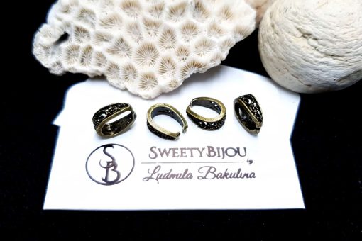 Bronze Baroque Style Pendant Pinch Bail - 14x10mm #22947