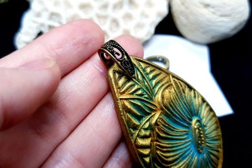 Bronze Baroque Style Pendant Pinch Bail - 14x10mm #22968