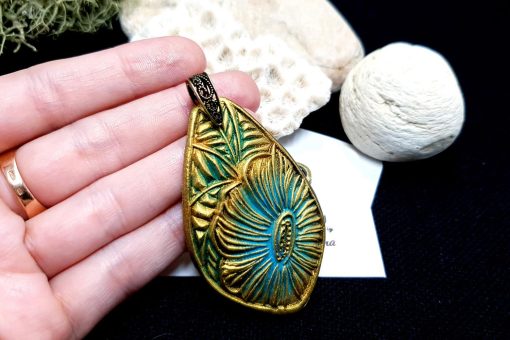 Bronze Baroque Style Pendant Pinch Bail - 14x10mm #22969