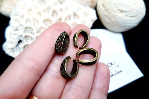 Bronze Baroque Style Pendant Pinch Bail - 14x10mm #22975