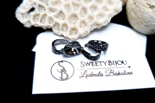 Gun Metal Baroque Style Pendant Pinch Bail #22956