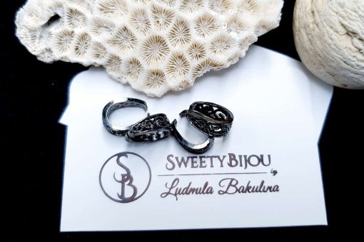 Gun Metal Baroque Style Pendant Pinch Bail #22961